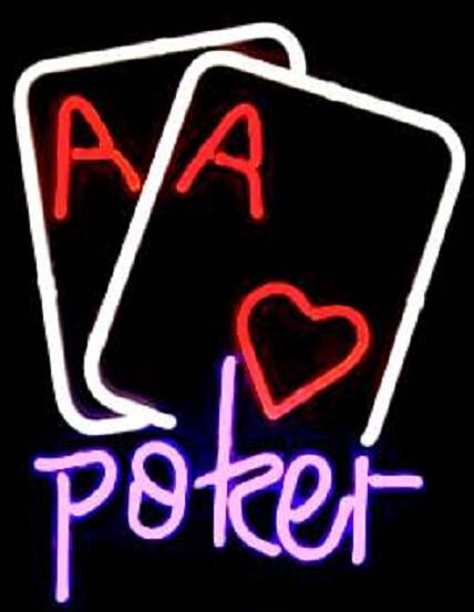 Poker Double Heart Aces Neon Sign